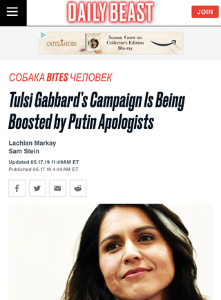 Illustration for article titled SPOILERS: Tulsi Gabbard Is Russia’s Jill Stein for 2020